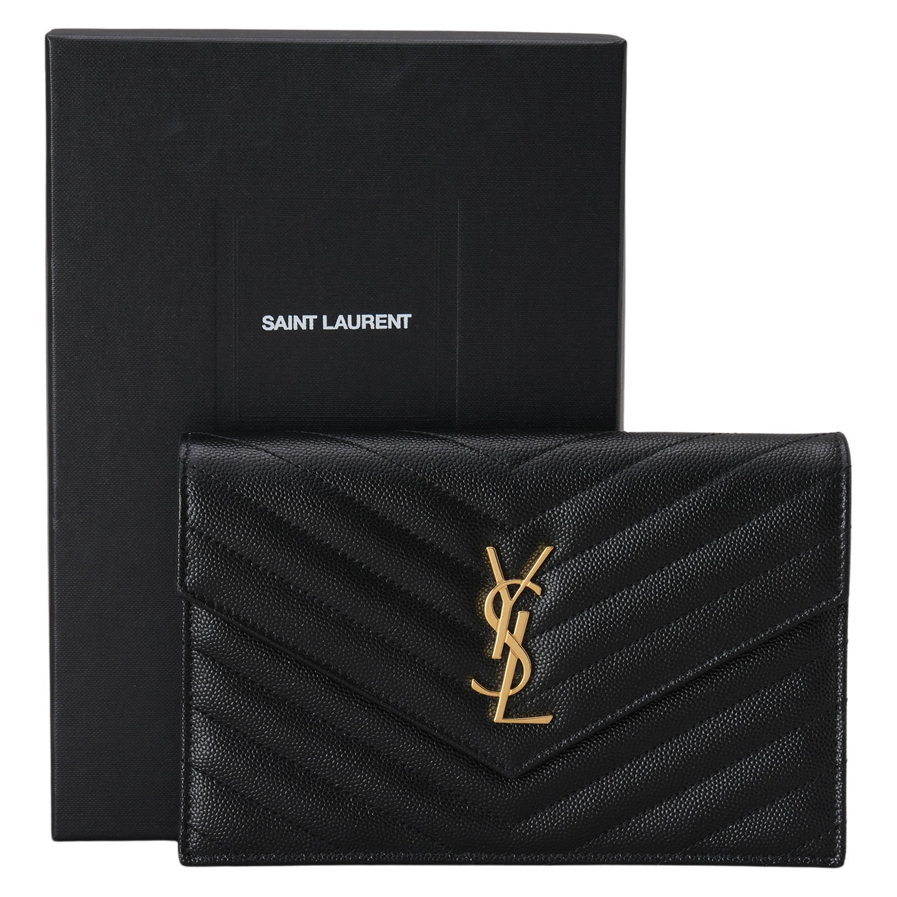 YVES SAINT LAURENT(USED)생로라 393953 엔벨로프 WOC 블랙금장